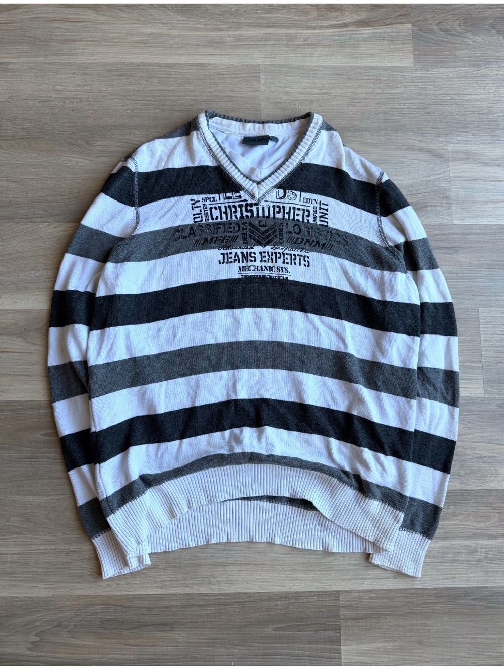 Vintage Y2K Christopher Jeans Striped Sweater